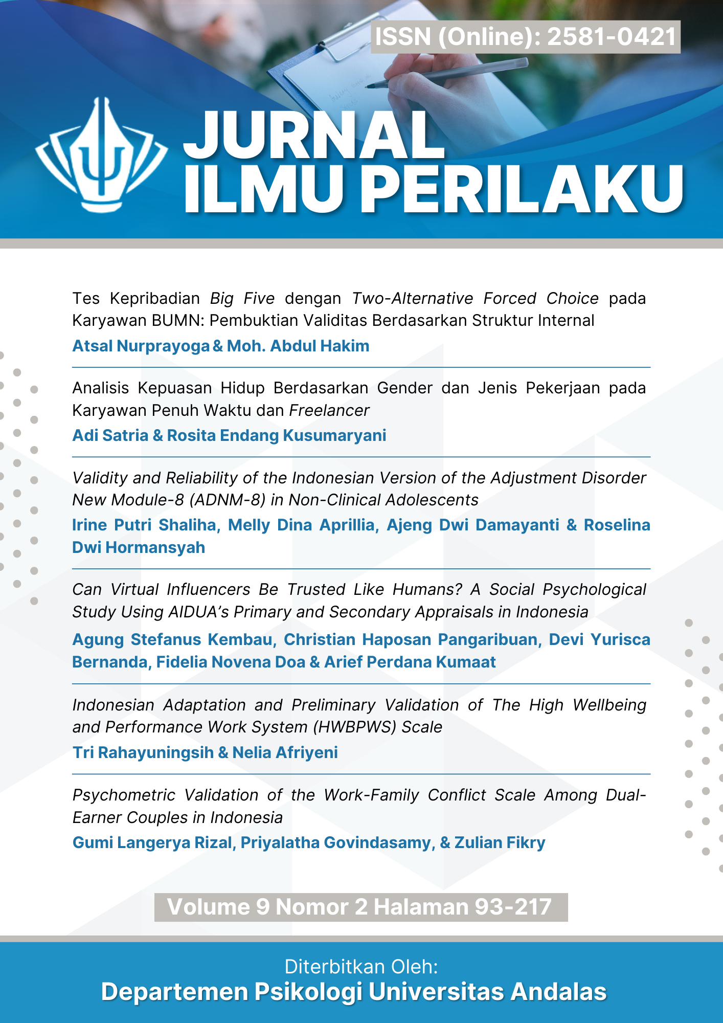 Cover Jurnal Ilmu Perilaku